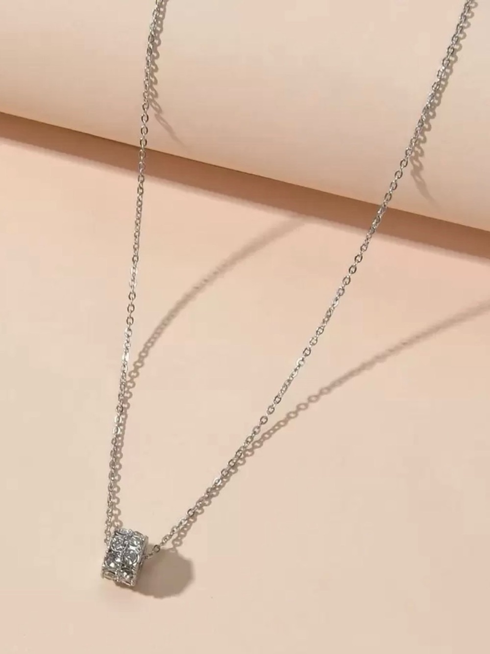 Silver Crystal Pendant Necklace - Women's Jewelry